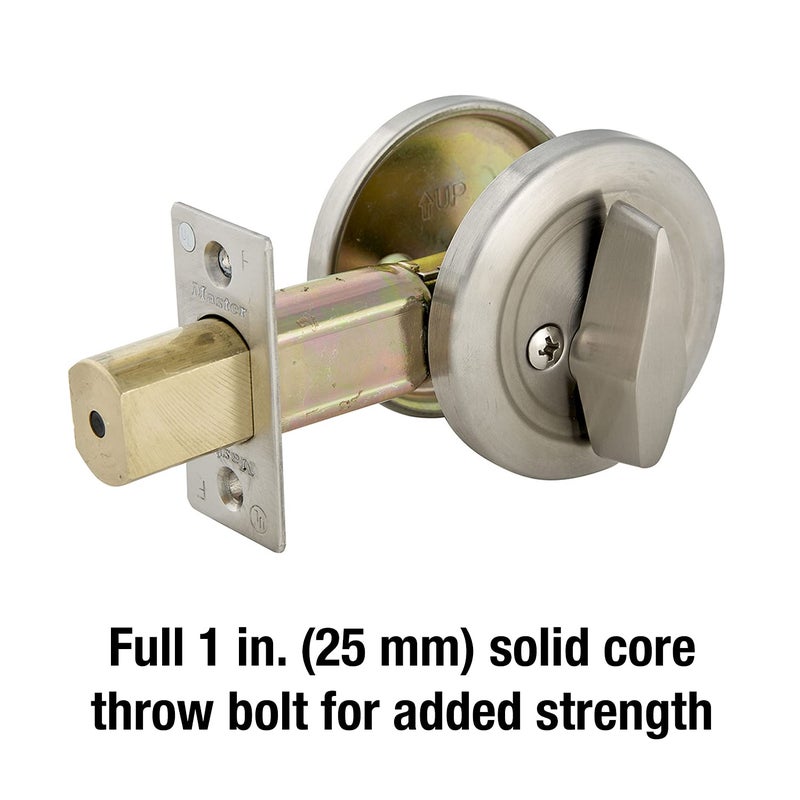 Master Lock DSC0532D Commercial One-Sided Cylinder Deadbolt, Satin Chrome - Image 3